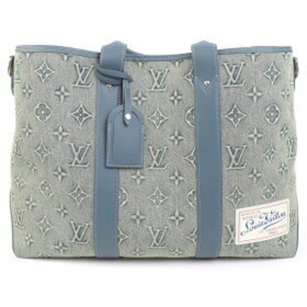 Louis Vuitton Weekend Tote NM Monogram Denim Canvas Shopping LV WEEK END - Picture 2 of 9
